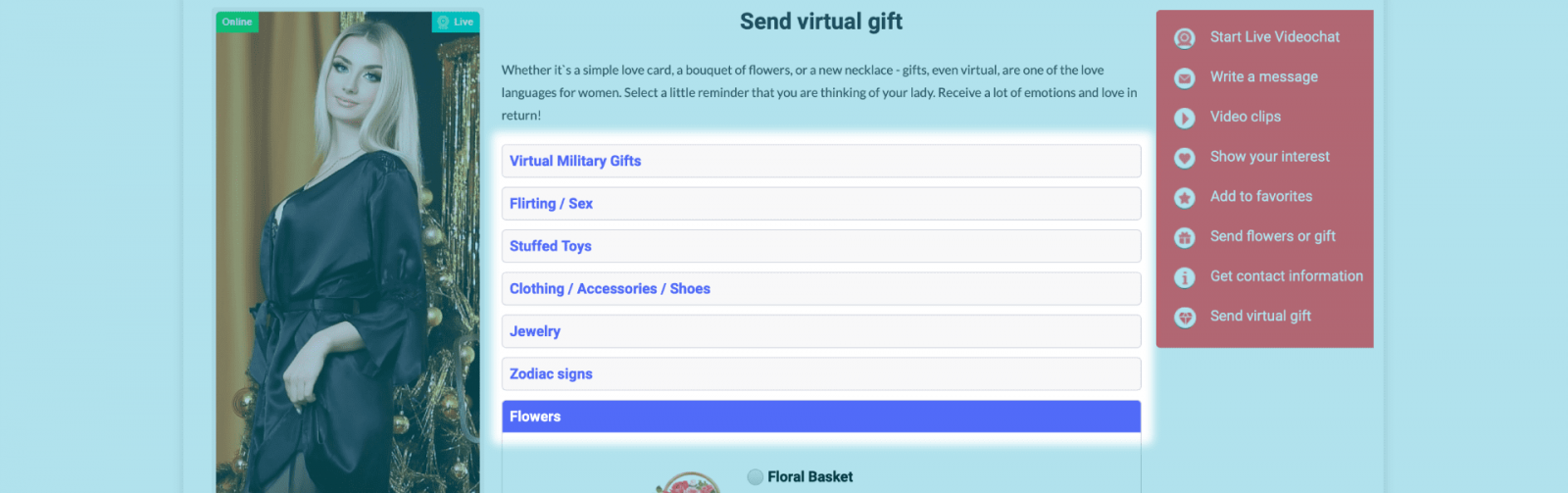 Select a gift category